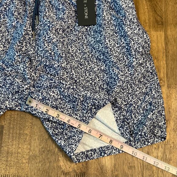 Slate & Stone Cabo Mesh Lined Swim Suit Trunks 5.5” Inseam Blue Pattern Size XL - Picture 5 of 9